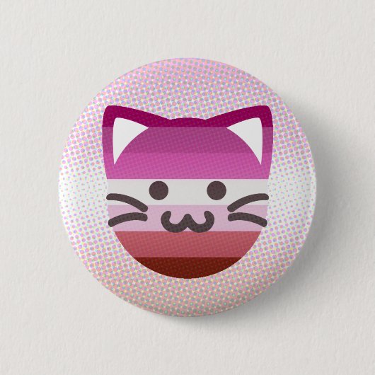 kattenknop van lesbische pride ronde button 5,7 cm (Voorkant)