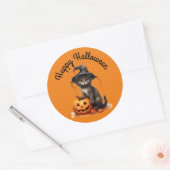 Kattenkop in Heksenhoed Sticker (Envelop)