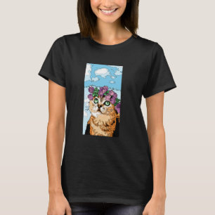 Kattenkop Portret Huisdier Kat Dier Kunst Grappige T-shirt