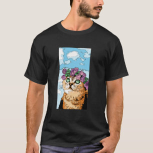 Kattenkop Portret Huiskat Dier Kunst Grappige Katt T-shirt