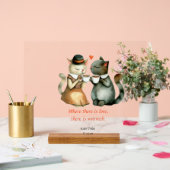 Kattenkoppel Acryl Bord (Huwelijk)