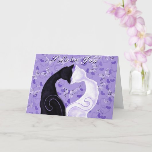 Kattenkoppel Romantische Liefde Valentijnskaart Kaart (Orchidee)