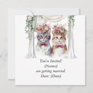 Kattenkoppel voor trouwkaart Save the Date-uitnodi Kaart