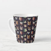 Kattenkoppen in het Buitenruimte Funny Galaxy Patt Latte Mok (Linkerhoek)