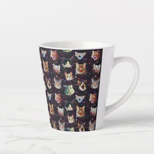 Kattenkoppen in het Buitenruimte Funny Galaxy Patt Latte Mok (Rechts)