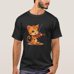 Kattenkostuum dat viool speelt t-shirt