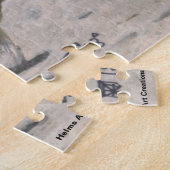 Kattenkrijger speelt volleybal Grote Kunst Puzzel (Zijkant)