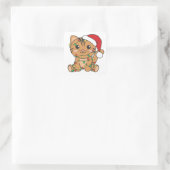 Kattenkruid, kruidenierskruis, kat-kerstwinterdier vierkante sticker (Tas)