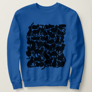 Kattenkunst Jersey Dames Klassieke Zwarte Kattensh Trui