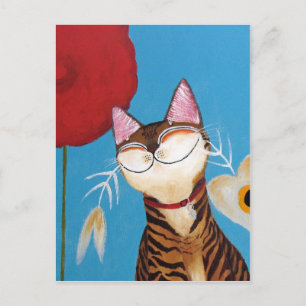 Kattenkunst - Kenzo Flower Briefkaart