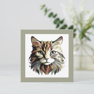 Kattenkunst ontwerp platte wenskaart kaart