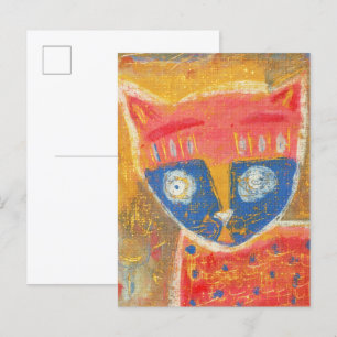 Kattenkunst primitief briefkaart