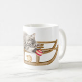 Kattenlegger met kerstkledij koffiemok (Voorkant rechts)