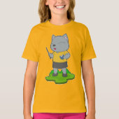Kattenleraar boek t-shirt (Voorkant)