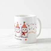 Kattenliefhebber Christmas Snowflake Coffee Mok (Voorkant rechts)