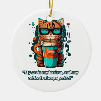 kattenliefhebber felle vriend barista koffie keramisch ornament