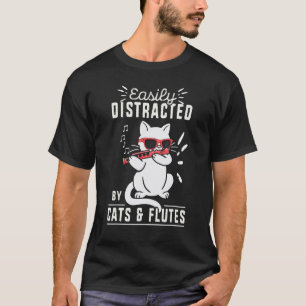Kattenliefhebber Fluitspeler Expert Muzikant Muzie T-shirt