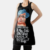 Kattenliefhebber Funny Gezegde Quotes Beter leven Schort (Insitu)