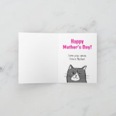 Kattenliefhebber Gemakkelijk Grappige Moederdag Kaart (Binnen)