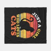 Kattenliefhebber gewoon een meisje dat van katten fleece deken (Voorkant (Horizontaal))