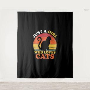 Kattenliefhebber  gewoon een meisje dat van katten wandkleed