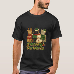 Kattenliefhebber Grappige Kerstmop Cute Kitty Pret T-shirt
