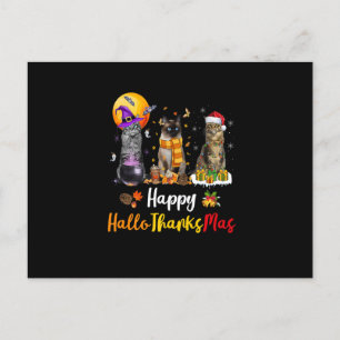 Kattenliefhebber Halloween Dankdag Kerstmis Hallot Feestdagenkaart