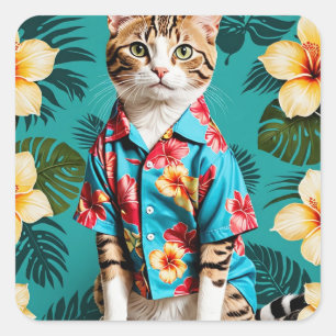 kattenliefhebber Hawaïaanse Sticker
