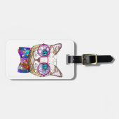Kattenliefhebber HIPSTER CAT, gepersonaliseerd Bagagelabel (Voorkant horizontaal)