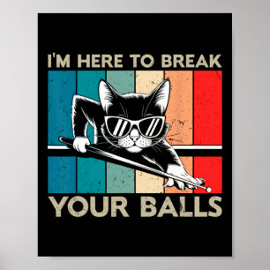 Kattenliefhebber is hier om je biljartsnooker te b poster