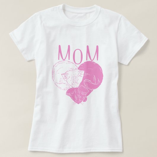 KATTENLIEFHEBBER | Kat Mam Roze T-shirt (Design voorkant)