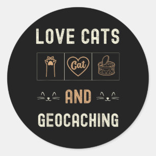 Kattenliefhebber Katten en Geocaching Kittens Huis Ronde Sticker