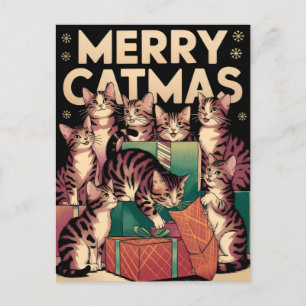 Kattenliefhebber Kerst Grappige Vintage Briefkaart