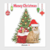 Kattenliefhebber kerstboom en Kat Sticker (Vel)