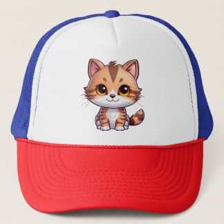 Kattenliefhebber malse kawaii illustratie cartoon  trucker pet