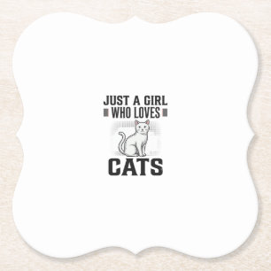 Kattenliefhebber Meisje Vintage Gravure Shirt Ontw Kartonnen Onderzetters