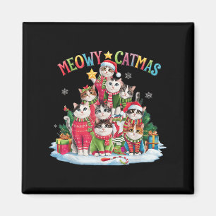 Kattenliefhebber Meowy Catmas Cat Christmas Tree L Magneet