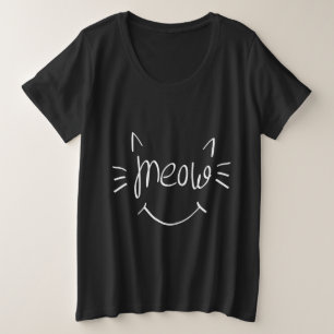Kattenliefhebber Miauw Grote Maat T-shirt
