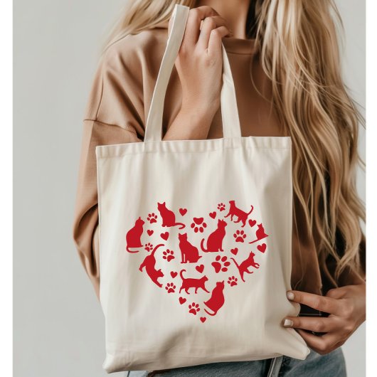 Kattenliefhebber Rode Hart van Katten Tote Bag