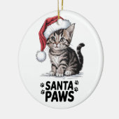 Kattenliefhebber - Santa Paws Keramisch Ornament (Links)