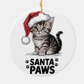 Kattenliefhebber - Santa Paws Keramisch Ornament (Achterkant)