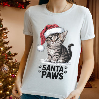 Kattenliefhebber - Santa Paws T-shirt