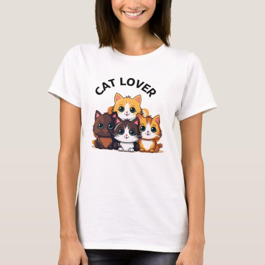 Kattenliefhebber T-shirt (Voorkant)
