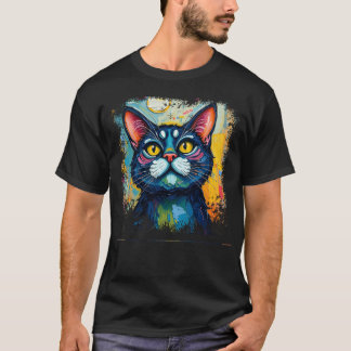 Kattenliefhebber T-shirt - abstractie van kunstwer