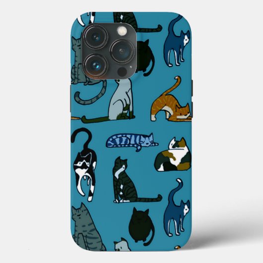 Kattenliefhebber Teal Case-Mate iPhone Case (Achterkant)