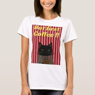 Kattenliefhebber van koffie t-shirt