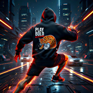 Kattenliefhebber Voetbalspeler Oranje Tabby Sport Hoodie