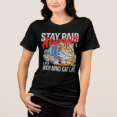 Kattenliefhebber Vrouwen Grappig Rijk Geld Stapel  Tri-Blend Shirt (Voorkant)