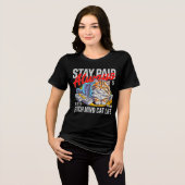 Kattenliefhebber Vrouwen Grappig Rijk Geld Stapel  Tri-Blend Shirt (Voorkant volledig)