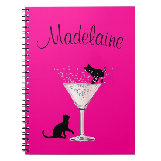 Kattenliefhebbers Bubbles Modern Pink Personal Notitieboek (Voorkant)
